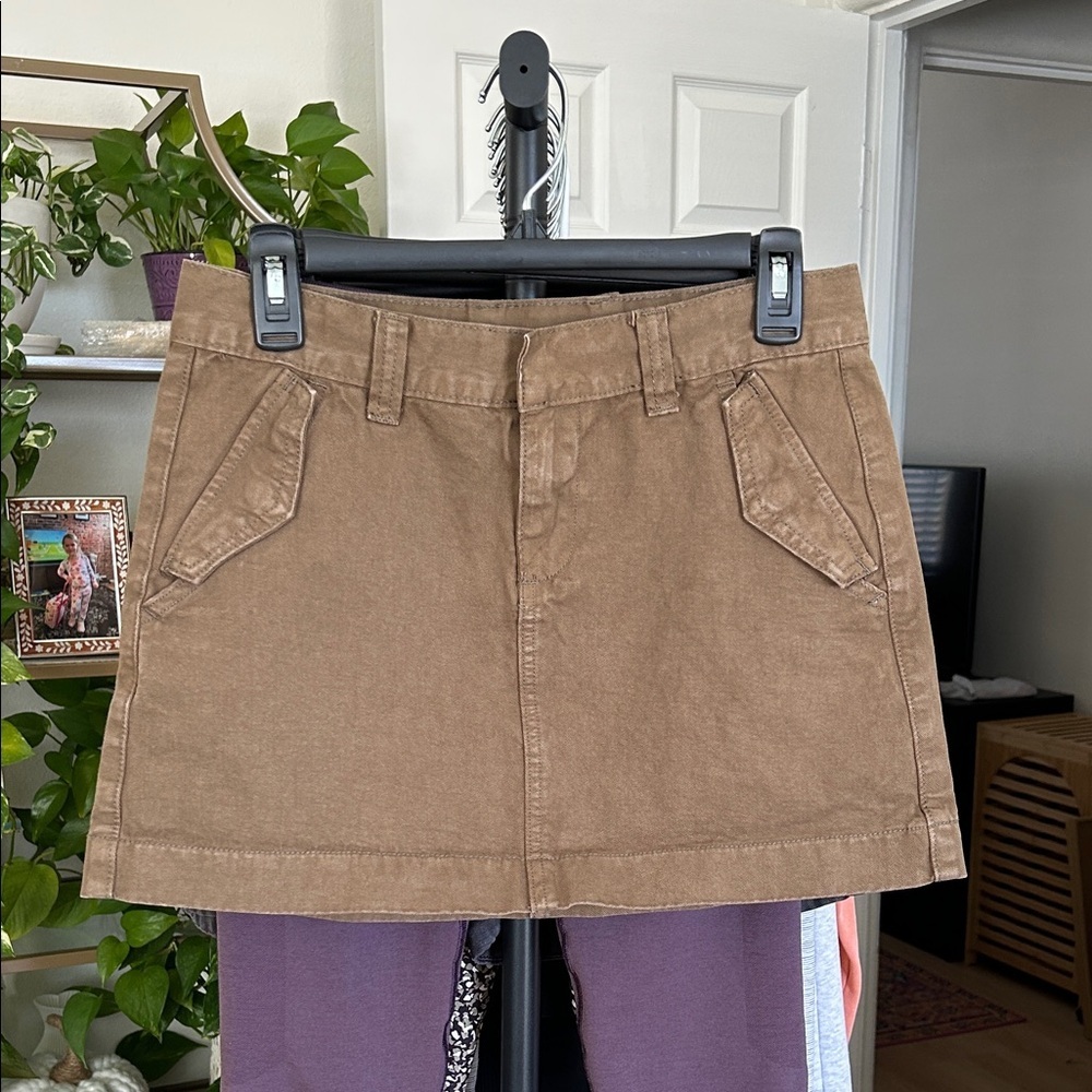 John Galt Jean Skirt. Size Medium. 15” waist. 13” length. See description.